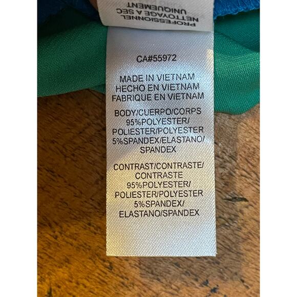 NWT Womens Laundry‎ By Design Blue Green Short Sleeve Scoop Neck Tie Dress S - Picture 7 of 8